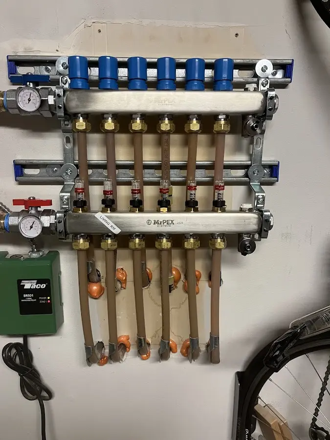 Plumber performing Leak Detection at a residential property in Cabot